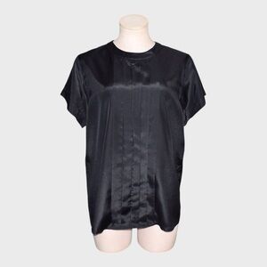 David Matthew Vintage Satin Pleated Front‎ Blouse